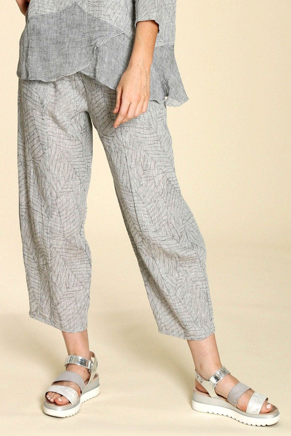Linen Jacquard Lantern Pant