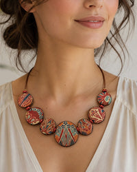Art Nouveau Reversible Silk Necklace III