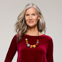 Earth Tones Silk Kantha Nuts Necklace