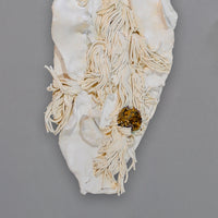 White Wall glazed Ceramic Sculpture with Gold Accents