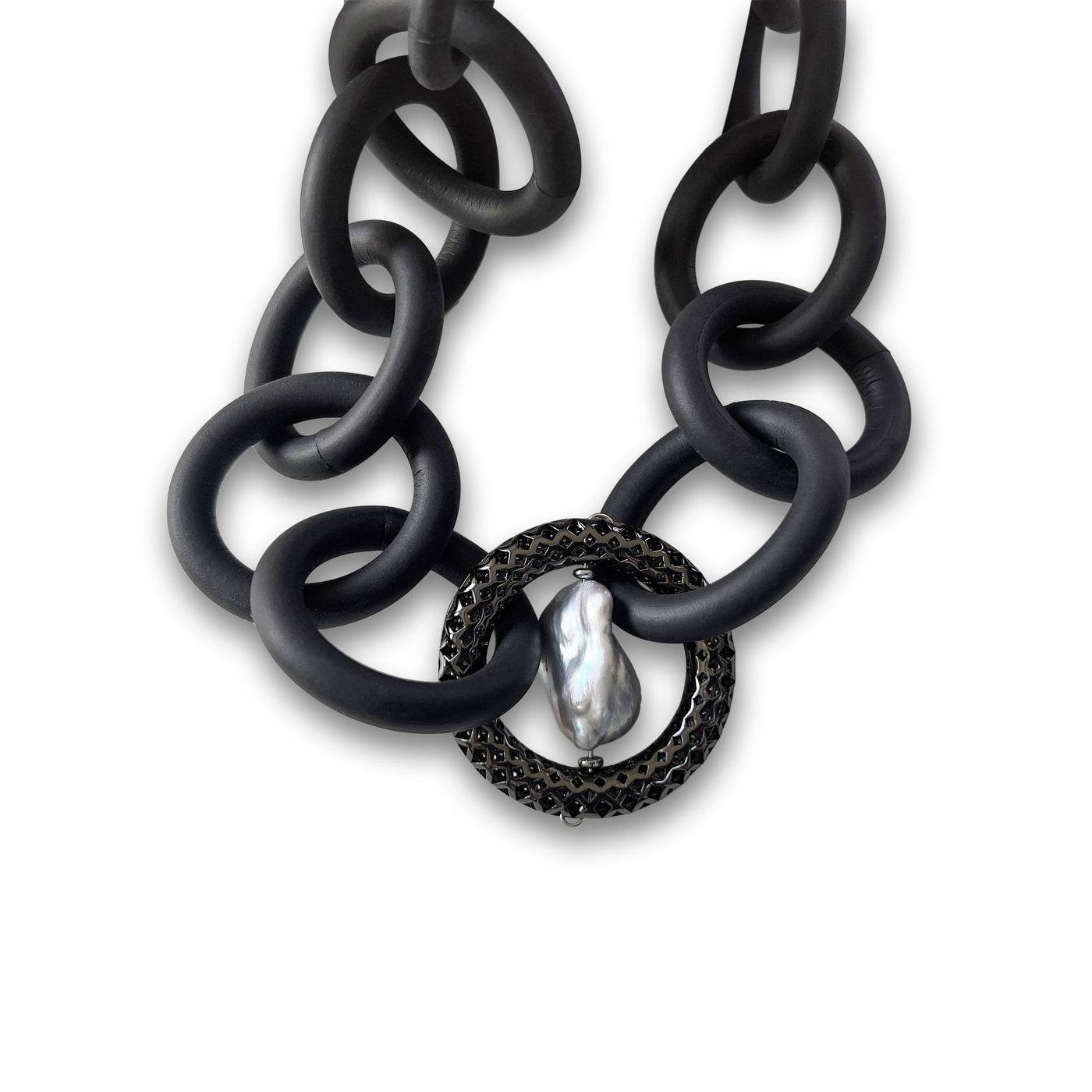 Black Ice Queen Rubber Necklace