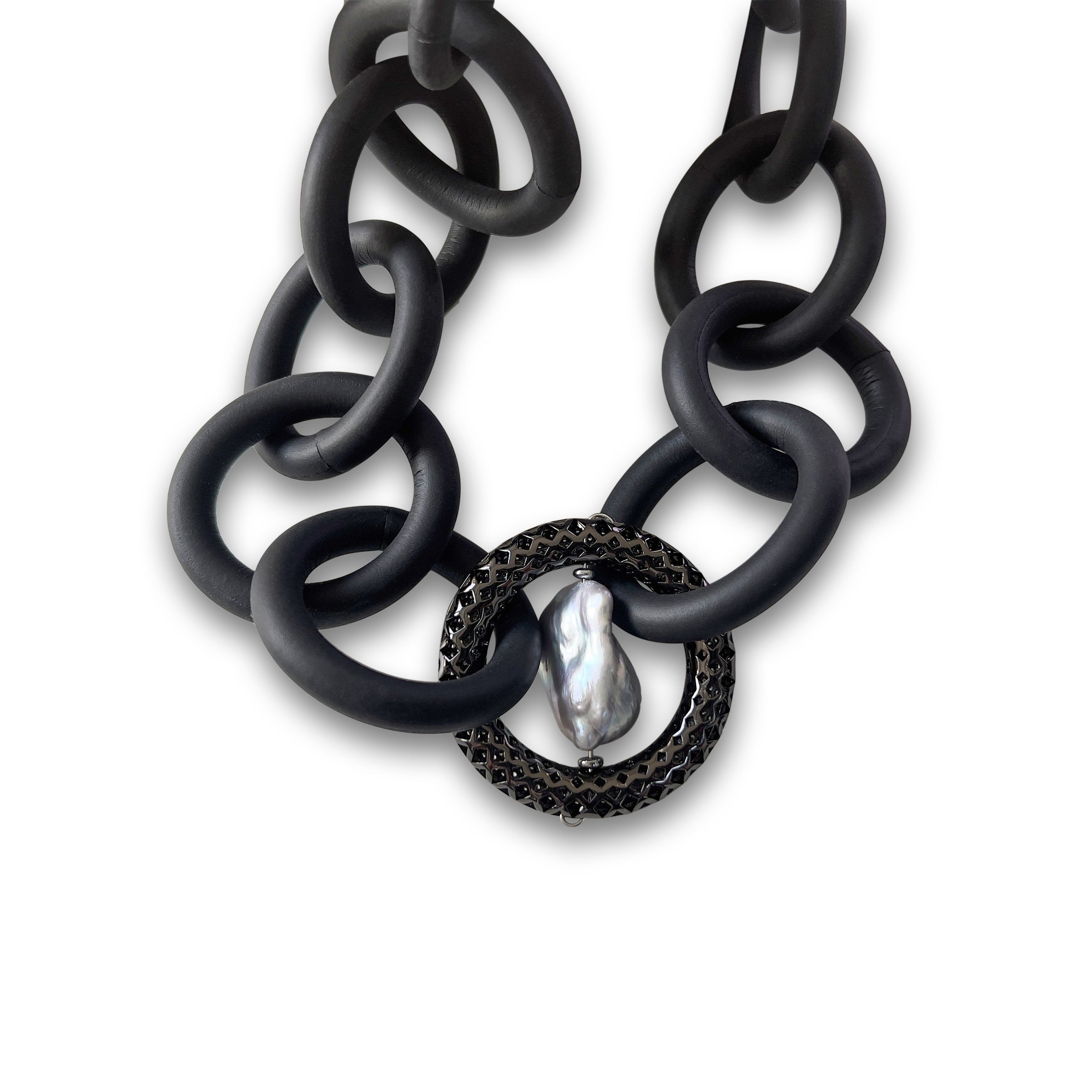 Black Ice Queen Rubber Necklace