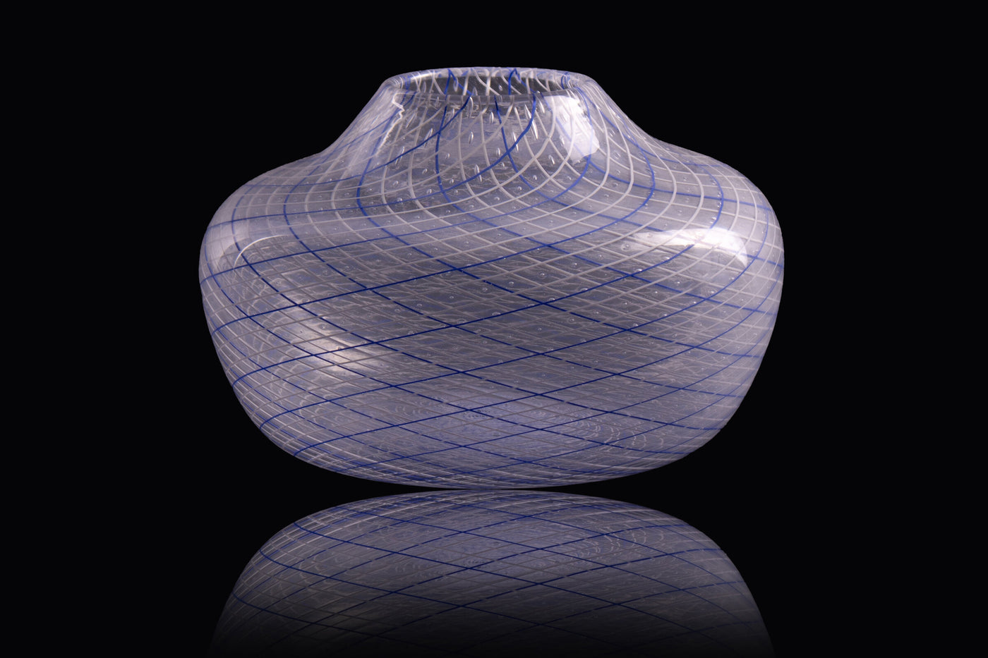 Blue and White Low Vase