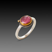 Pink Tourmaline Ring with Diamond