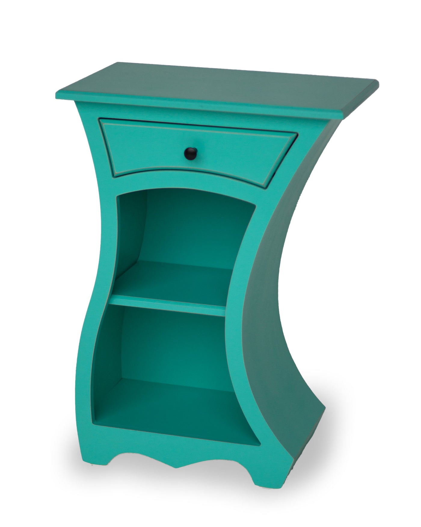 left handed, turquoise paint