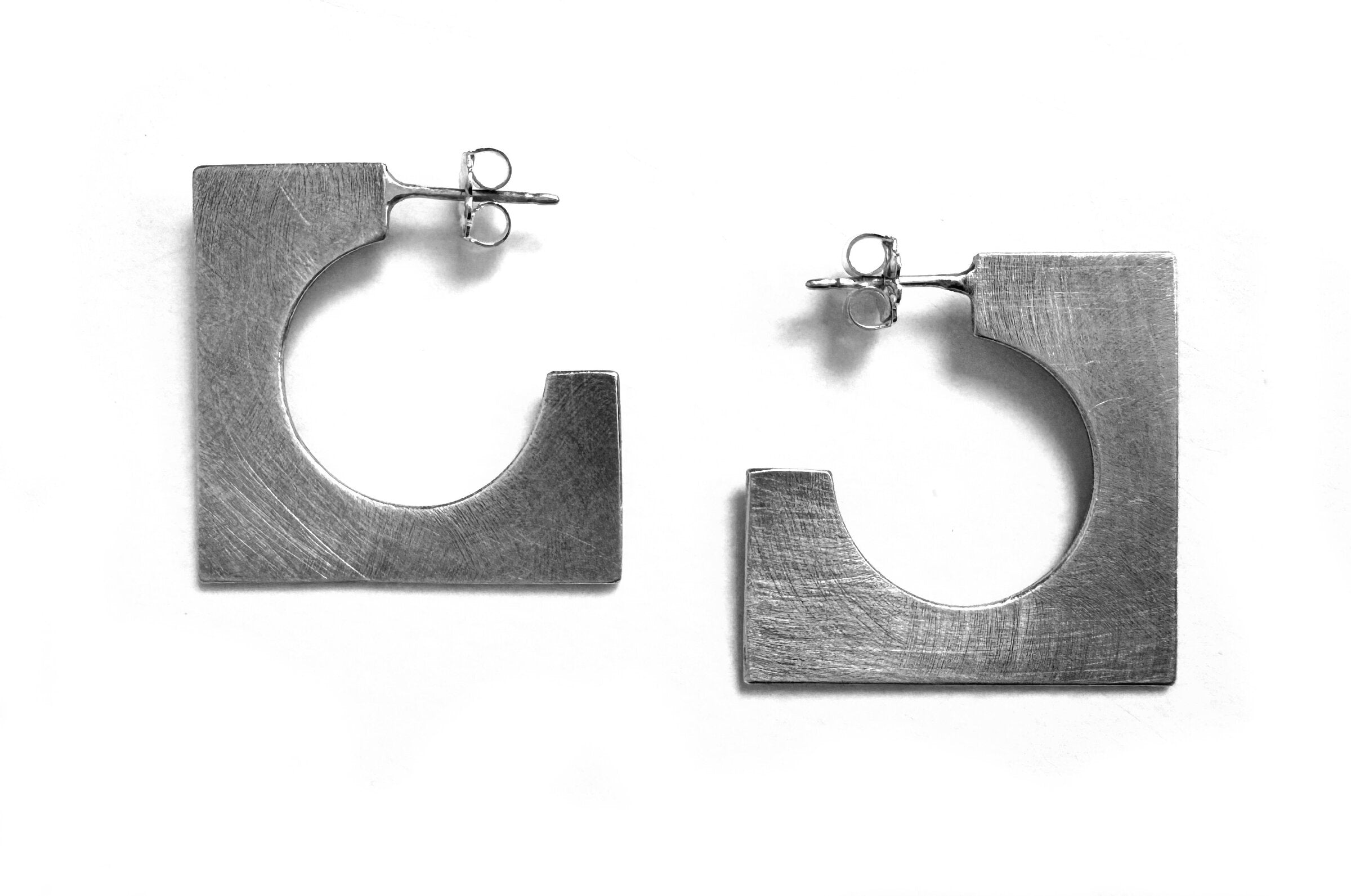 Circle in Square Hoop Earrings