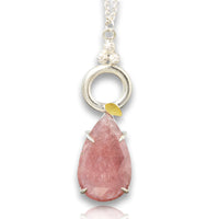 Pink Sapphire Leaf Pendant