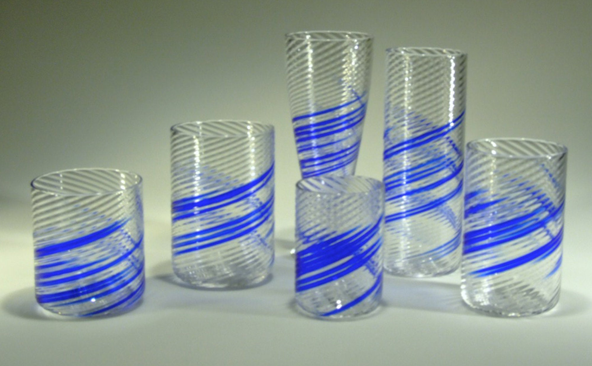 Blue Stripe Soda Glasses