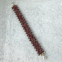 Picasso Red Bead-Woven Bracelet