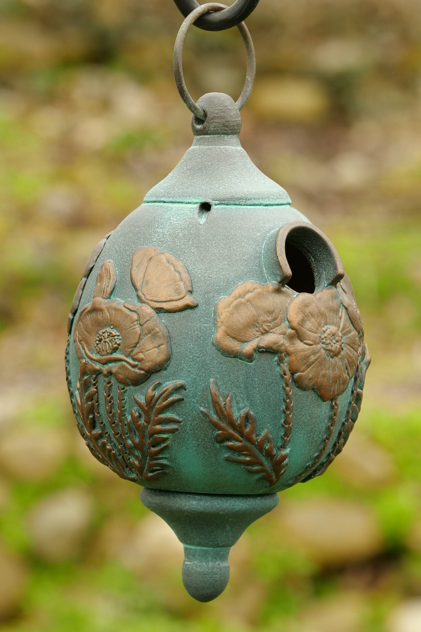 Poppy Verdigris Birdhouse