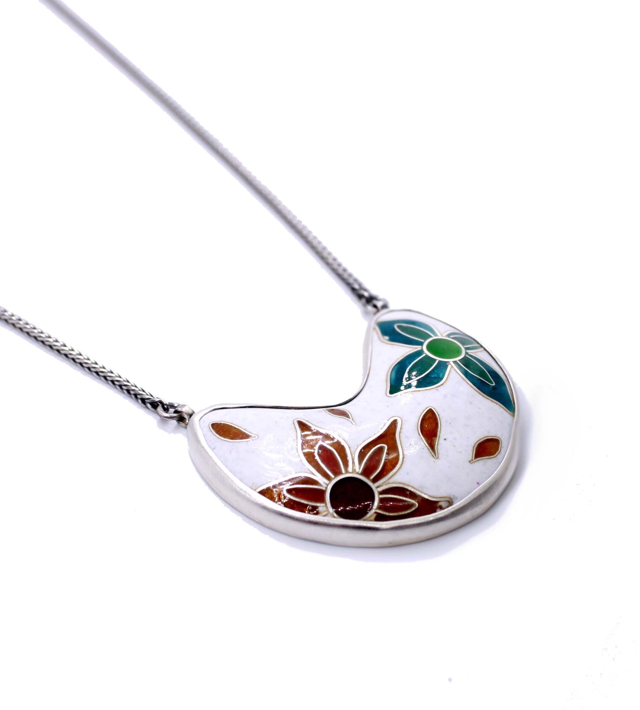 Floral Enamel Pendant