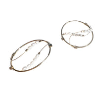 Sine Hoop Earrings with Pearls