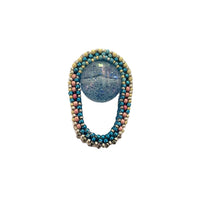 Blue Glitter Pod Ring