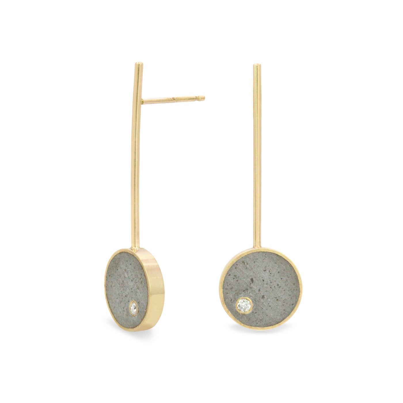 14k Yellow Gold with Gray Concrete