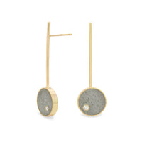 14k Yellow Gold with Gray Concrete