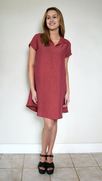 Collared Cap Sleeve Dress