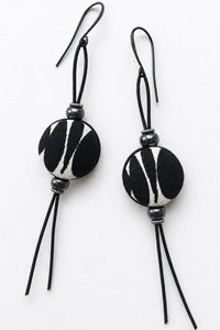 Black & White Vintage Silk Earrings
