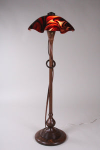 Walnut Reading Lamp with Split Walnut Tendrils and Ring