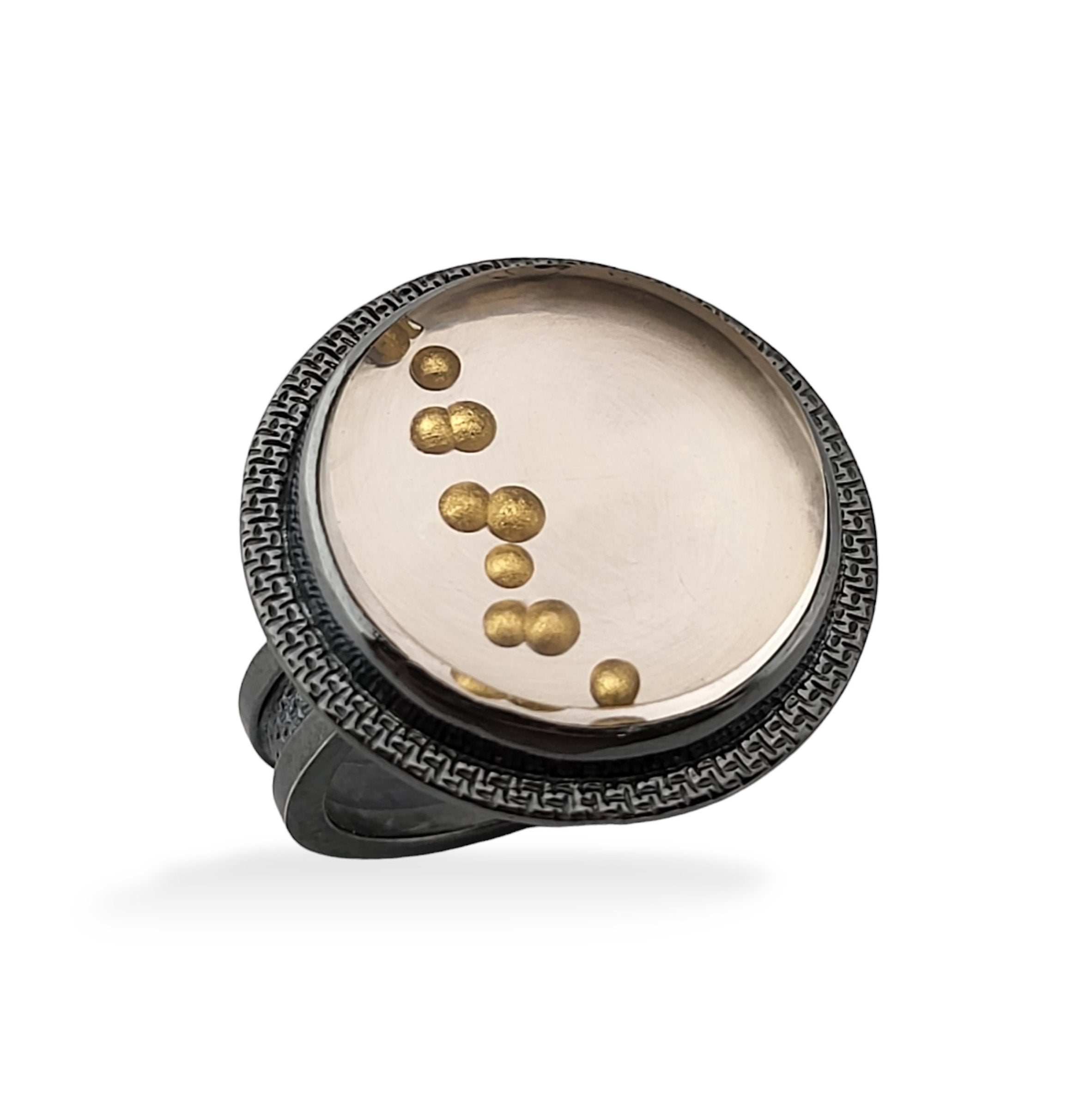 Gold Bubble Stripe Ring