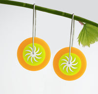 Yellow and Orange Fireball Earrings