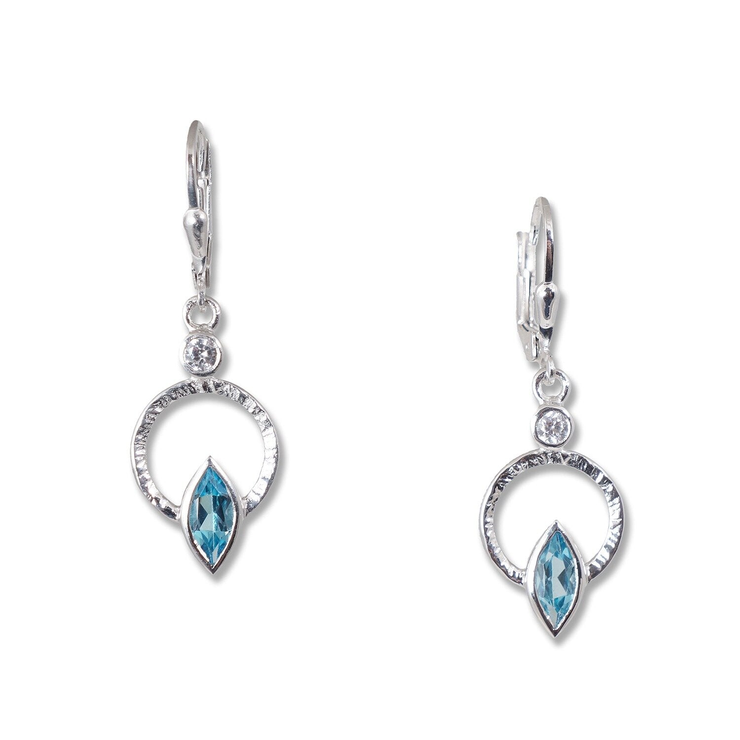 Blue Topaz with White Sapphire Accents