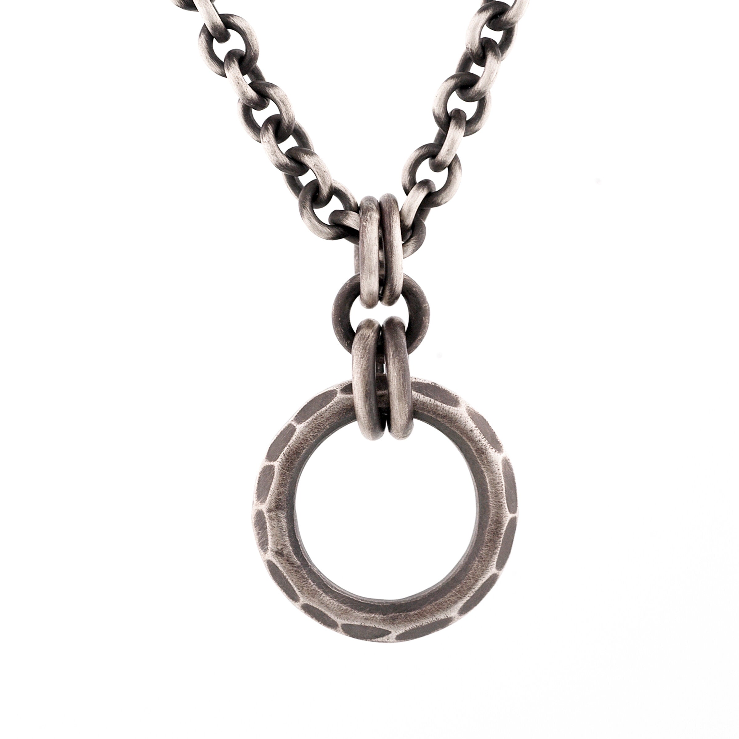 Hand-Forged Textured Circle Pendant