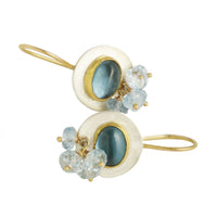 London Blue Topaz & Aquamarine Cluster Earrings