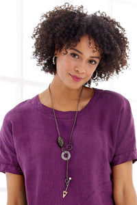 shown with the Spotted Ebony Lariat by Suzanne Linquist