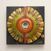 Green and Yellow Center with Drusy Crystal