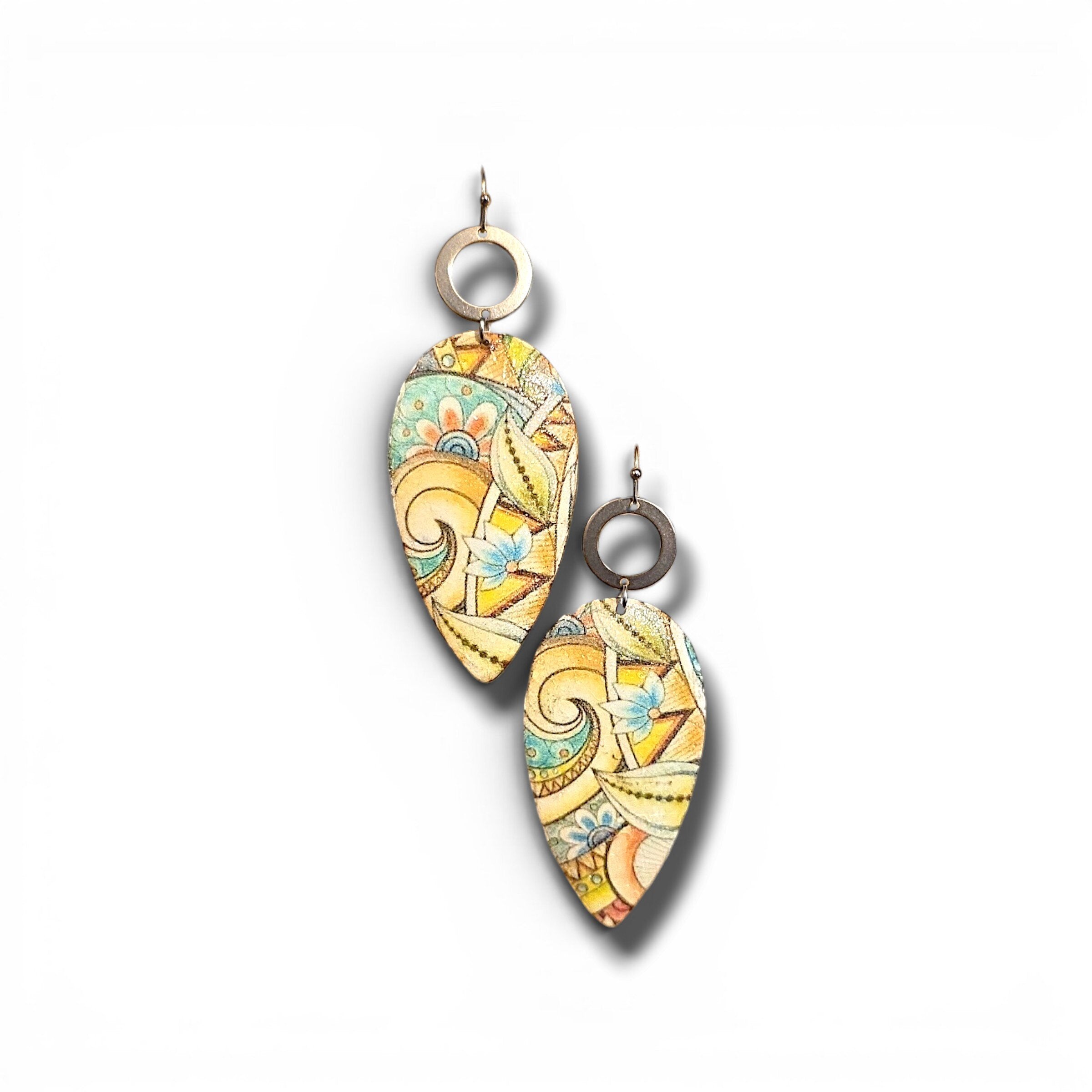 Botanical Brass Drop Earrings