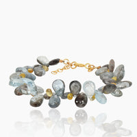 Moss Aquamarine & Yellow Sapphire Bracelet