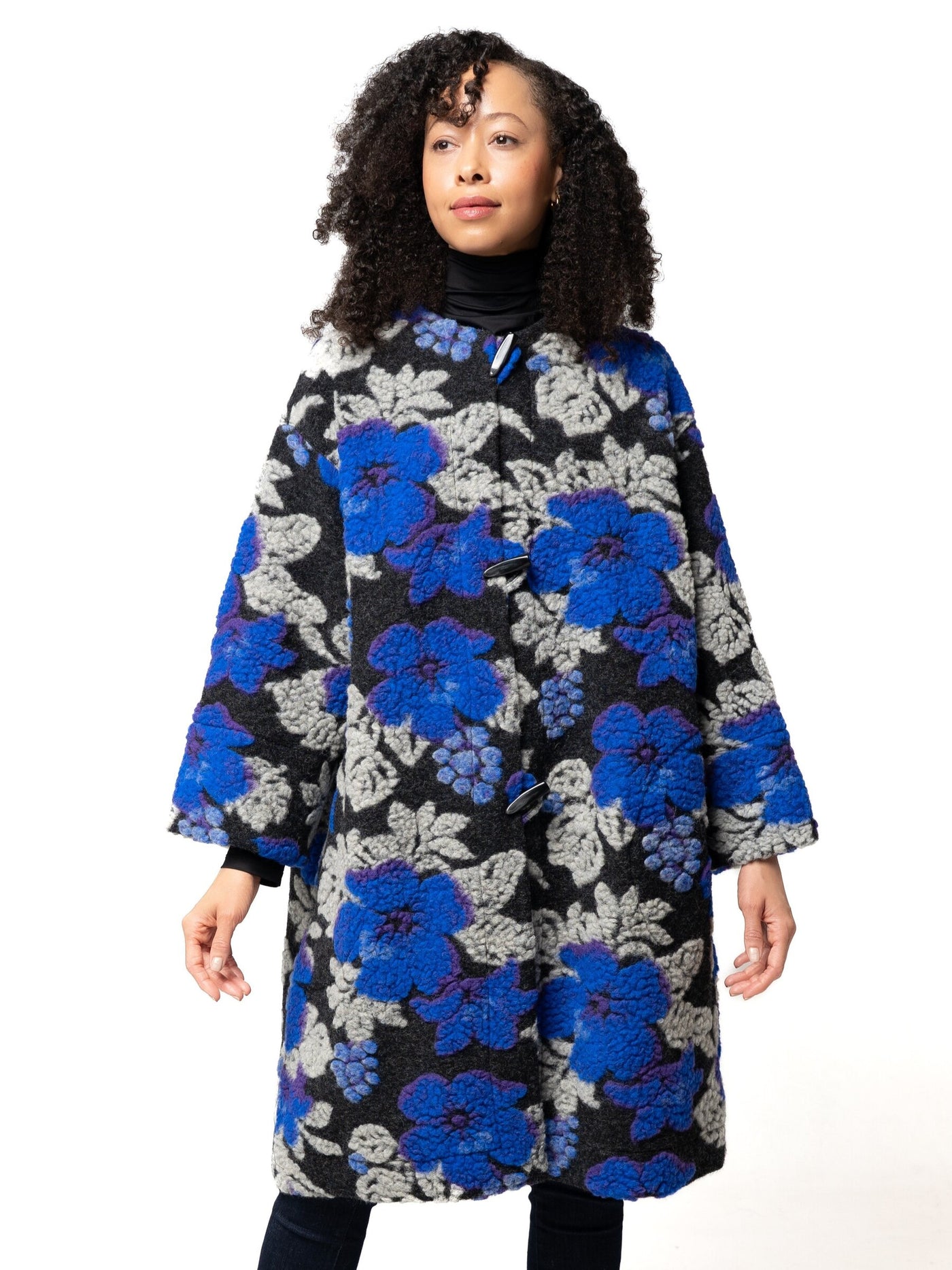 Cobalt Floral Coat