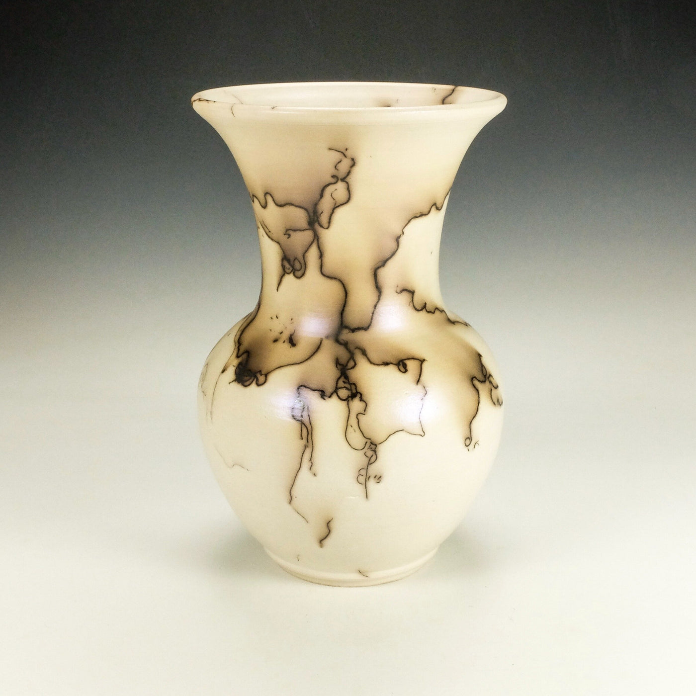 Horsehair Raku Vessel with Red Blush