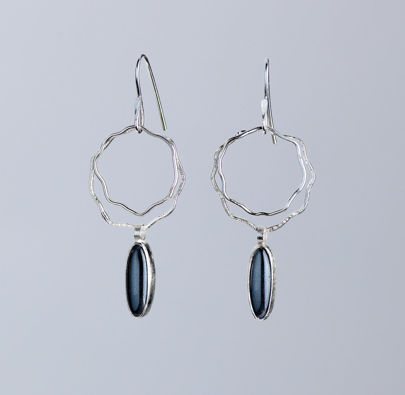 Hematite Blossom Earrings