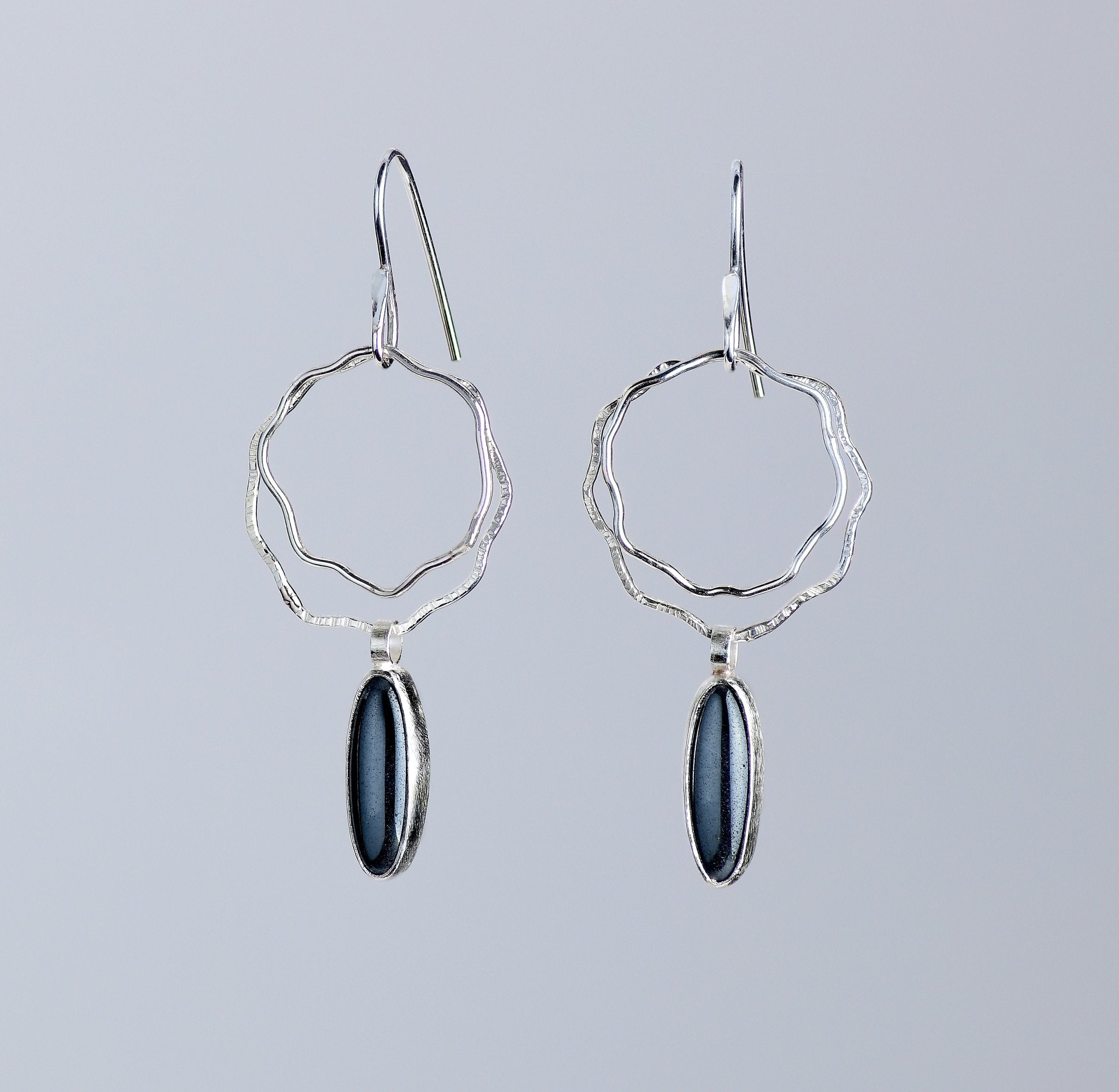 Hematite Blossom Earrings