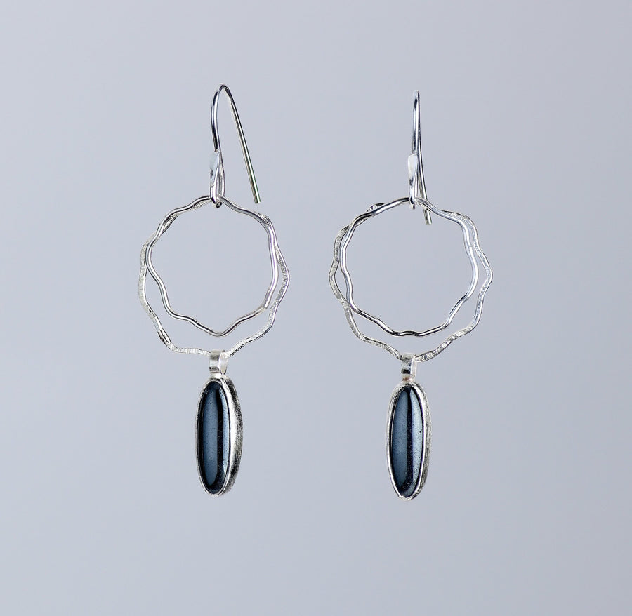 Hematite Blossom Earrings