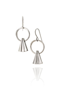 Silver Hoop with Silver Triangles