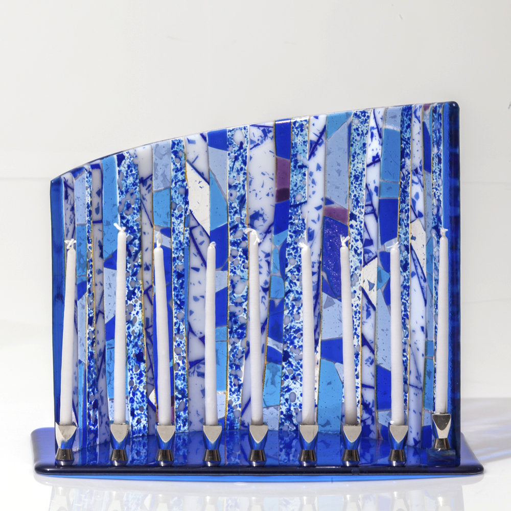 Blue and White Forest Menorah