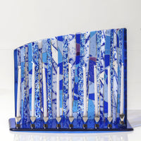 Blue and White Forest Menorah