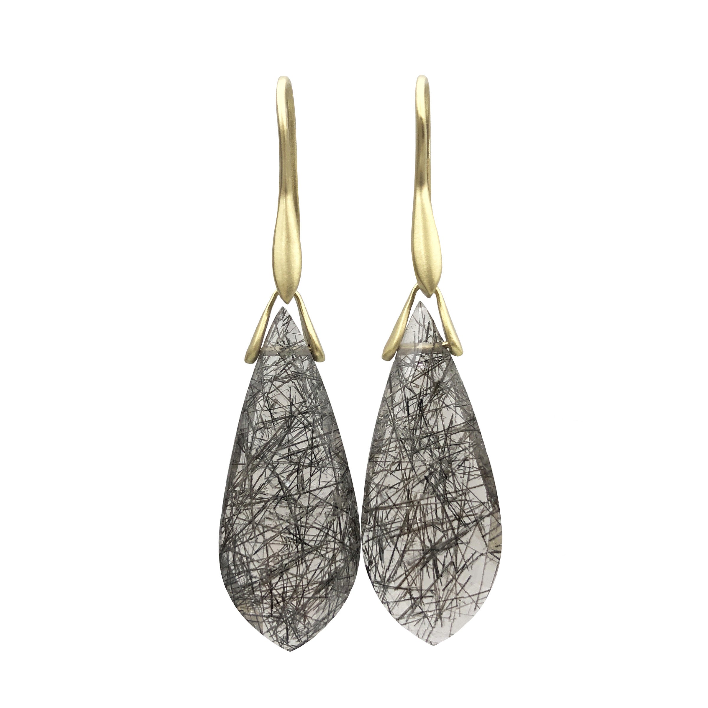 Marquise Tourmalinated Quartz Earrings