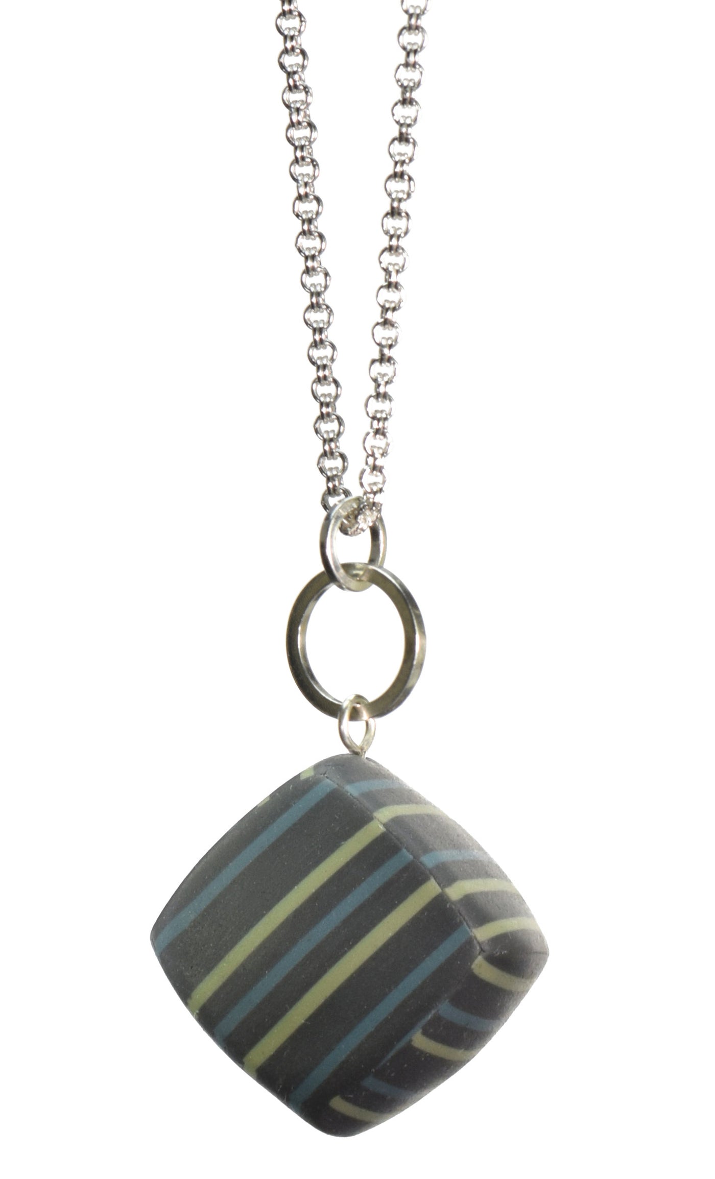 Gray with dark teal and celery stripes