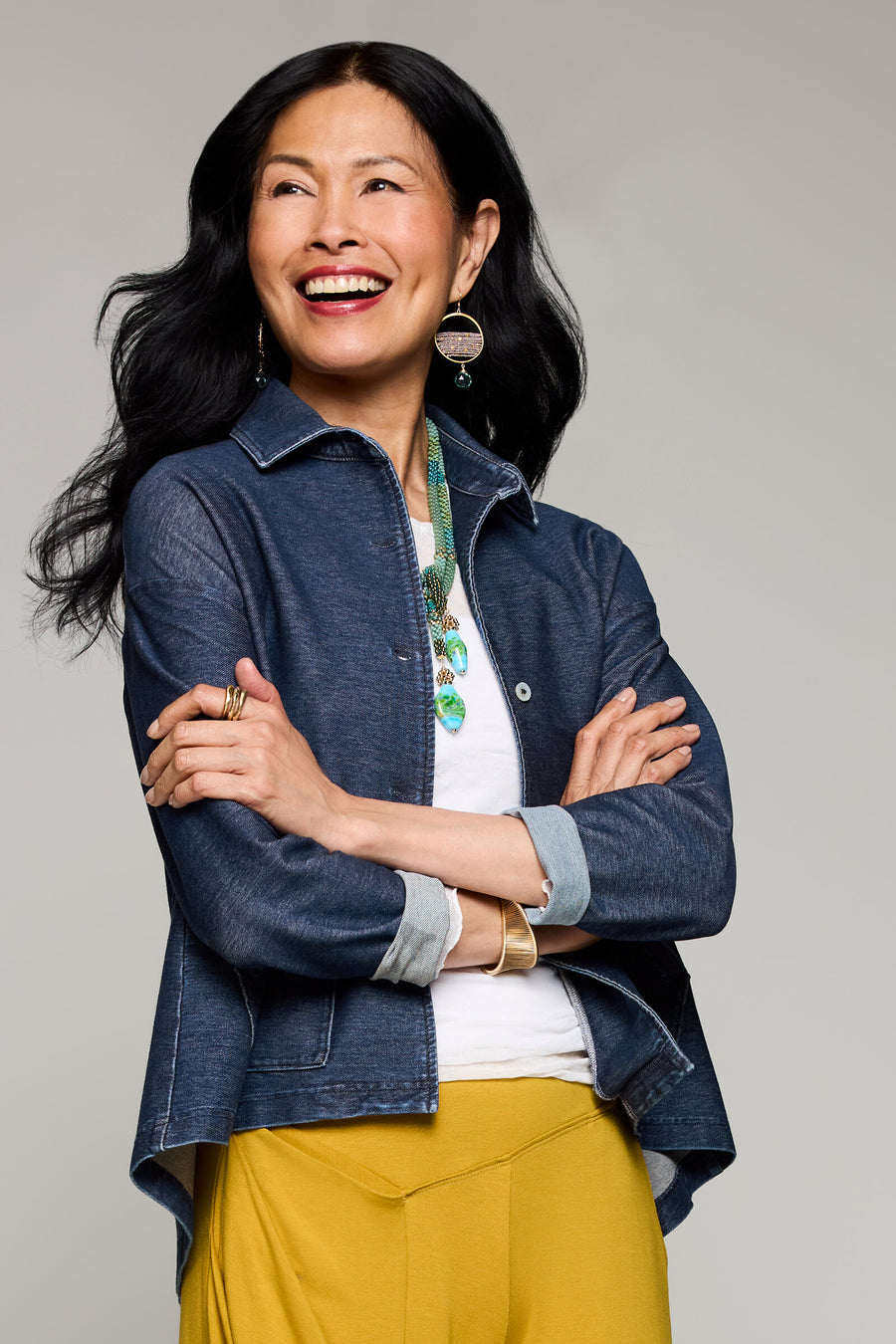 Dream Knit Denim Elliptical Jacket