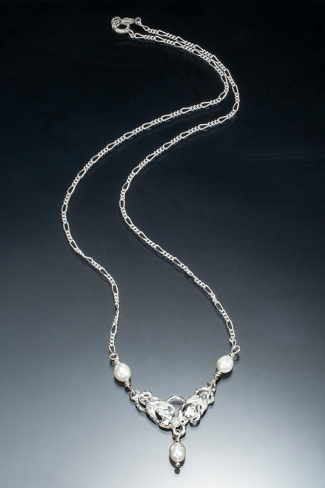 Leaf Trio Necklace with Pearls | Photo by Ralph Gabriner