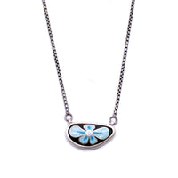 Blue Flower Diamond Pendant