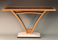 Bridge Table with walnut burl top