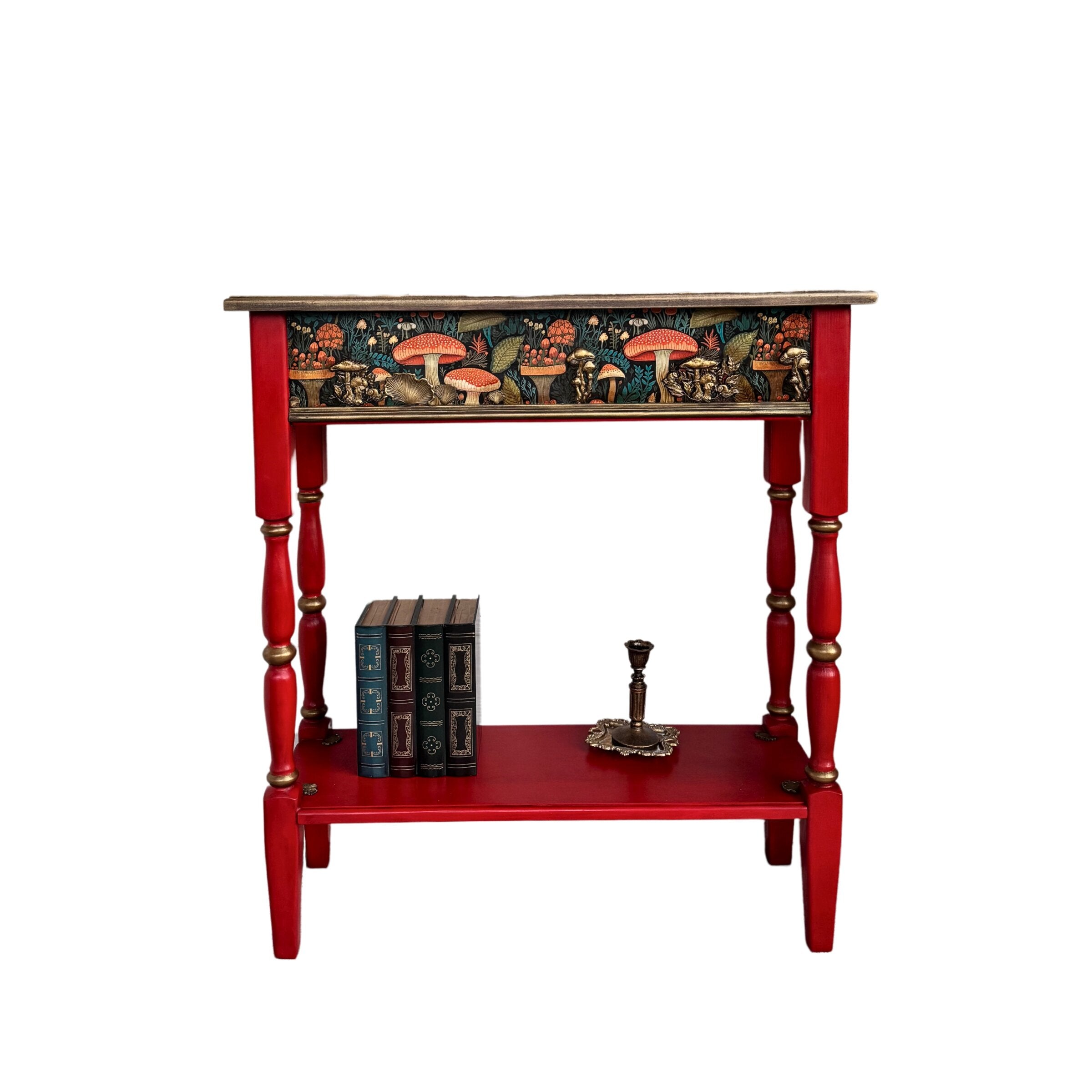 Red Woodland Console Table