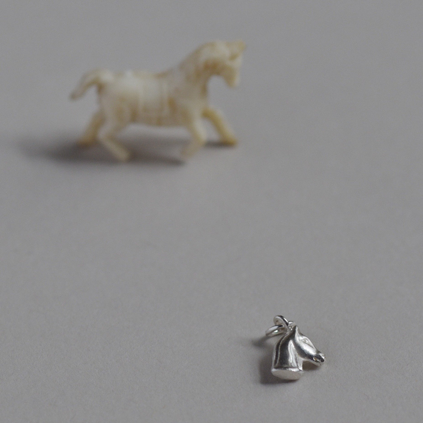 Horse Charm in Bright Silver
