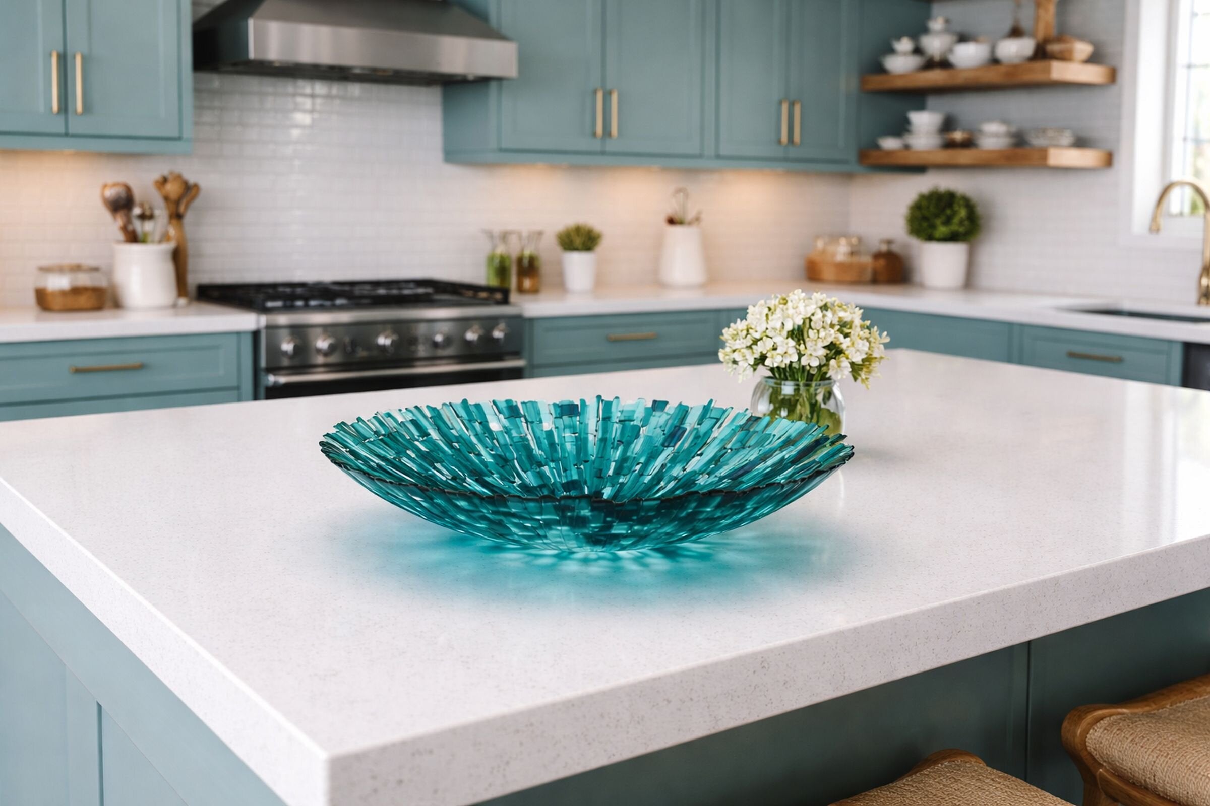 Coastal Blue Seafoam Bowl