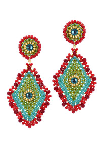 Turquoise Diamond Shaped Earrings