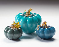 left to right: smoky blue, lagoon, steel blue
